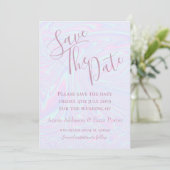 Faux holografischer Effekt Textur blau Save The Date (Stehend Vorderseite)