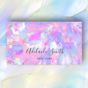 FAUX holografisches opal rosa lila Visitenkarte