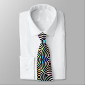 faux holographic circles neck tie krawatte (Gebunden)