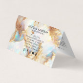 Faux Holographic Iridescent Opal Crystal Creative Visitenkarten (Rückseite)