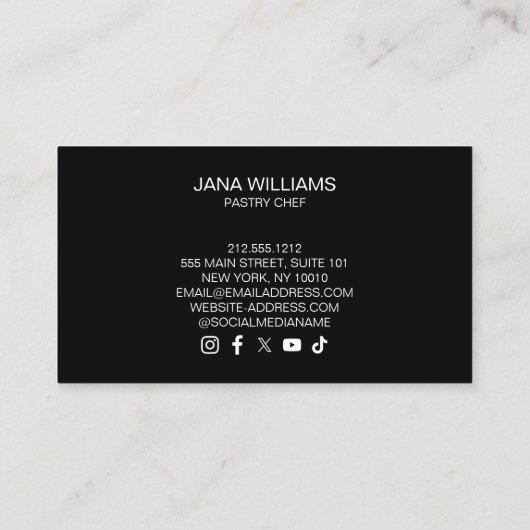 Faux Holographic Rainbow Glitter Cake Bakery Visitenkarte (Rückseite)