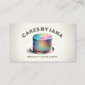 Faux Holographic Rainbow Glitter Cake Bakery Visitenkarte (Vorderseite)
