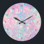 FAUX iridescent opal effect Large Clock Große Wanduhr<br><div class="desc">FAUX holographic opal clock,  the iridescence is only simulated</div>