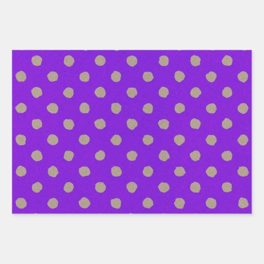 Faux Kraft Paper w/ Purple Multi-Patterns Geschenkpapier Set (Vorderseite 3)