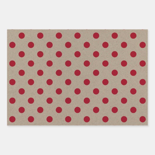 Faux Kraft Paper With Stars, Stripes & Polka Dots Geschenkpapier Set (Vorderseite 3)