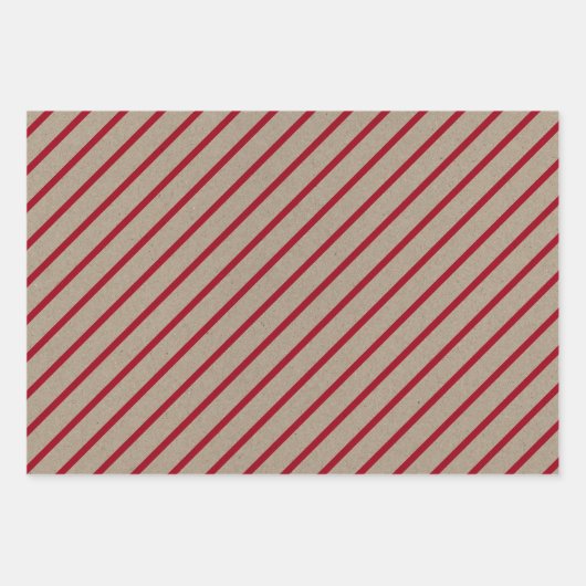 Faux Kraft Paper With Stars, Stripes & Polka Dots Geschenkpapier Set (Vorderseite 2)