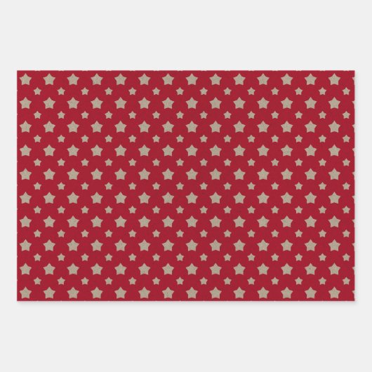 Faux Kraft Paper With Stars, Stripes & Polka Dots Geschenkpapier Set (Vorderseite 3)