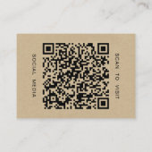 Faux Kraft Professional QR Code Minimal  Visitenkarte (Rückseite)