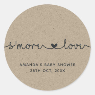 Faux Kraft S'more Love Classic Rundsticker Runder Aufkleber