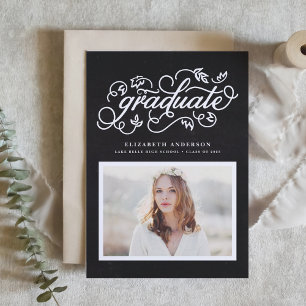 Faux Kreidetafel Rustikale Schrift Foto Abitur Ankündigung