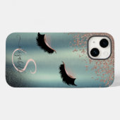 Faux Lashes Black Glitter Diamonds Green Case-Mate iPhone Hülle (Rückseite (Horizontal))