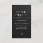 Faux Leather Modern Accountant Tax Preparer CPA Visitenkarte (Rückseite)