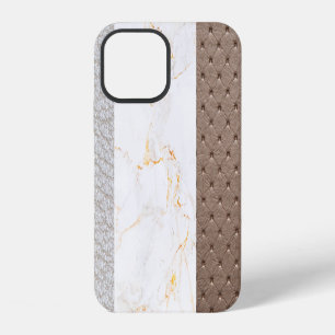 Faux-Leder-Marmor-Männer-Blush-Leder iPhone 12 Hülle