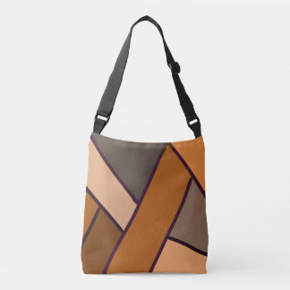 Faux-Leder-Patchwork-Braun-Muster Tragetaschen Mit Langen Trägern
