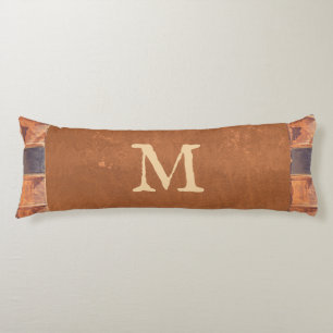 Faux-Leder-Vintage-Antik-Buch-Monogramm Seitenschläferkissen