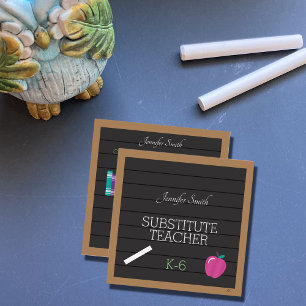 Faux Letter Board Teacher Square Business Cards Quadratische Visitenkarte