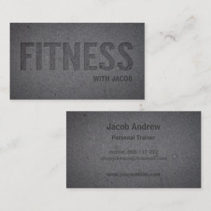 Faux Letterpress Prägung Fitness Personal Trainer Visitenkarte