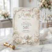 Faux Marble & Gold Relief Angelic Wedding   Einladung