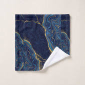 Faux Marble Navy Gold Shades  Badhandtuch Set (Waschlappen)