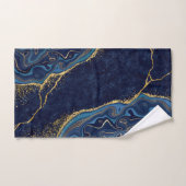 Faux Marble Navy Gold Shades  Badhandtuch Set (Handtuch)