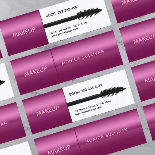 Faux mascara brush makeup artist mini visitenkarte