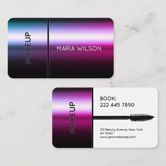 Faux mascara brush makeup Business Card Visitenkarte (Vorne/Hinten)