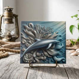 Faux-Metall-Ozeanriff- und Delfin-Dekorative  Fliese