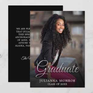 Faux-Metall Silber-Kalligrafie-Absolventin  Ankündigung