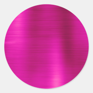 Faux Metallic Hot Pink Blank Runder Aufkleber