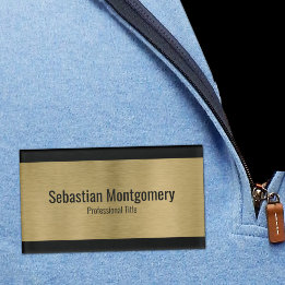 Faux Metallic Professional Gebürstetes Gold Schwar Namenschild
