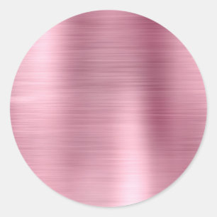 Faux Metallic Rosa Blanko Runder Aufkleber