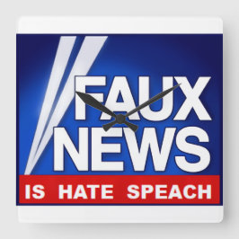 Faux News Quadratische Wanduhr