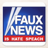 Faux News Rechteckiger Pappuntersetzer (Vorderseite)