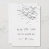 Faux Paper Cut Roses Save The Date (Vorderseite)