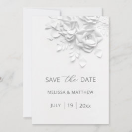 Faux Paper Cut Roses Save The Date