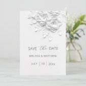 Faux Paper Cut Roses Save The Date (Stehend Vorderseite)