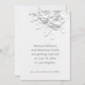 Faux Paper Cut Roses Save The Date (Rückseite)