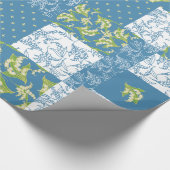 Faux-Patchwork-Geschenkpapier: Maiglöckchen, Blau Geschenkpapier (Ecke)