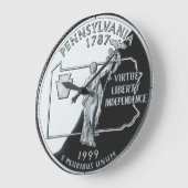 Faux Pennsylvania State Quarter Clock Große Wanduhr (Winkel)