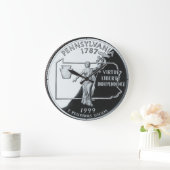 Faux Pennsylvania State Quarter Clock Große Wanduhr (Zuhause)