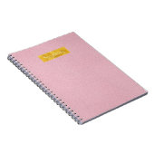 Faux Pink Leather Texture With Gold Foil Banner Notizblock (Rechte Seite)