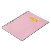 Faux Pink Leather Texture With Gold Foil Banner Notizblock (Linke Seite)