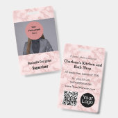 Faux Pink Marble ID Badge Ausweis (Vorder- & Rückseite)