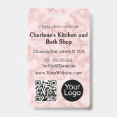 Faux Pink Marble ID Badge Ausweis (Rückseite)