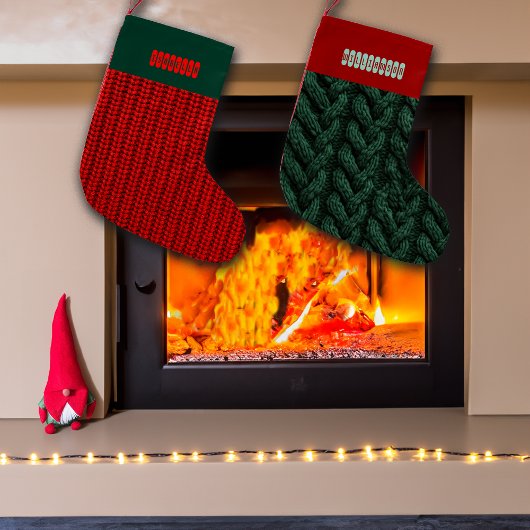 Faux-Pullover-Strickmuster mit individuellem Namen Kleiner Weihnachtsstrumpf