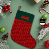 Faux-Pullover-Strickmuster mit individuellem Namen Kleiner Weihnachtsstrumpf