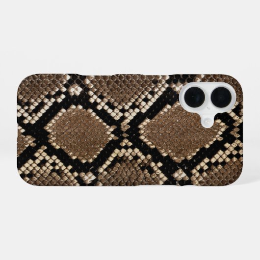Faux Python Snake Skin iPhone 16 Hülle (Rückseite (Horizontal))