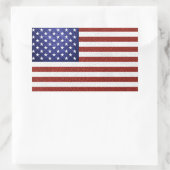Faux Red White Blue Leather USA Flag Rechteckiger Aufkleber (Tasche)