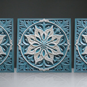 Faux-Relief-Blumen-Marokkanischer Fliesen-Heimdeko Fliese