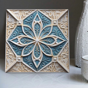 Faux-Relief-Blumen-Marokkanisches Fliesen-Homedeko Fliese